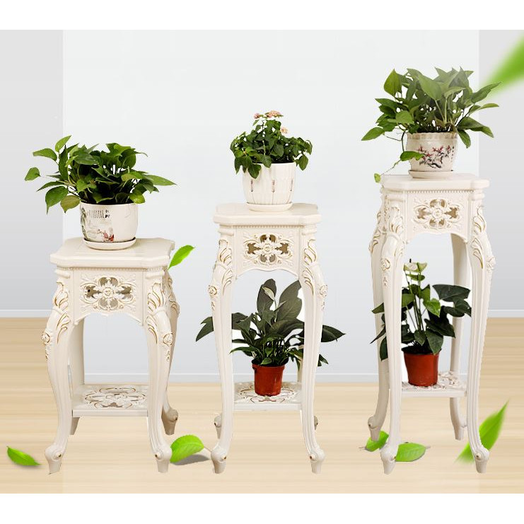 Kệ hoa trang trí kiểu dáng tân cổ điển điêu khắc họa tiết hai mặt chỉ vàng hoặc chỉ bạc. Đa dạng về mẫu mã, kích thước, màu sắc