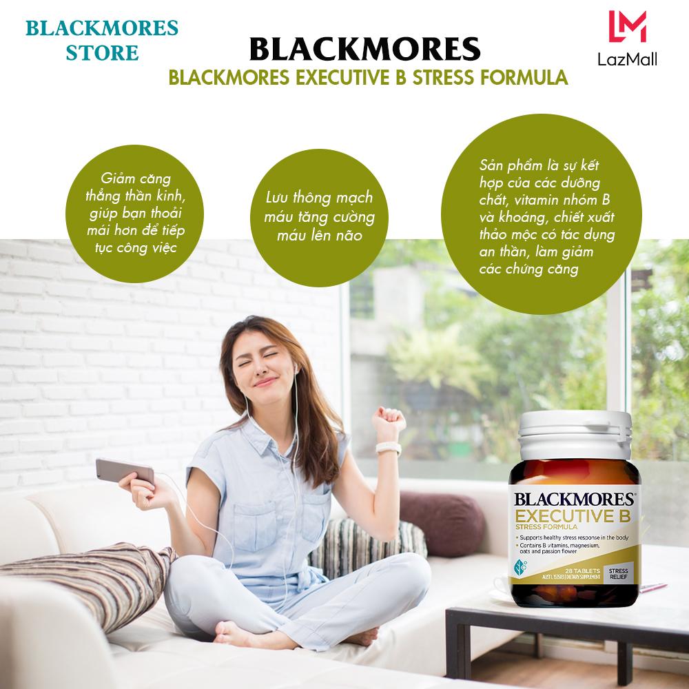 Viên Uống Giám Stress Blackmores Executive B Stress Formula, Giúp Tăng Trí Nhớ, Khả Năng Tập Trung, Nhập Úc, 125 Viên