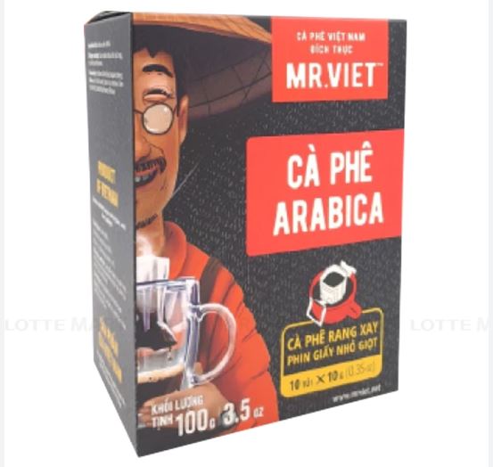 Cà phê rang xay phin giấy/ túi lọc Arabica - Mr Viet Coffee (10 gói/hộp x 10g)