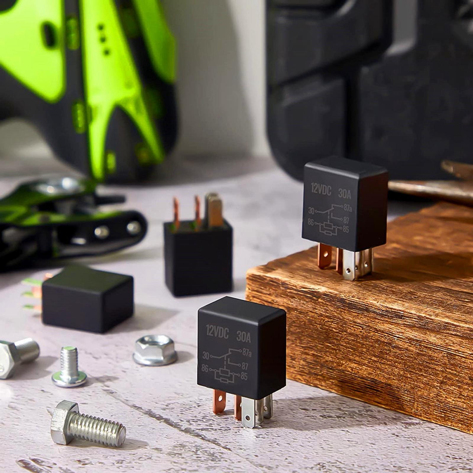 4 Pieces Automotive Relay 5 Pin 12V 30A Practical Professional Multi Purpose