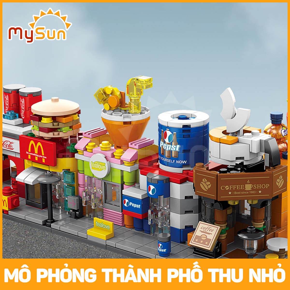 Bộ xếp hình ghép cửa hàng thành phố city đồ trò chơi trẻ em dành cho bé trai, bé gái