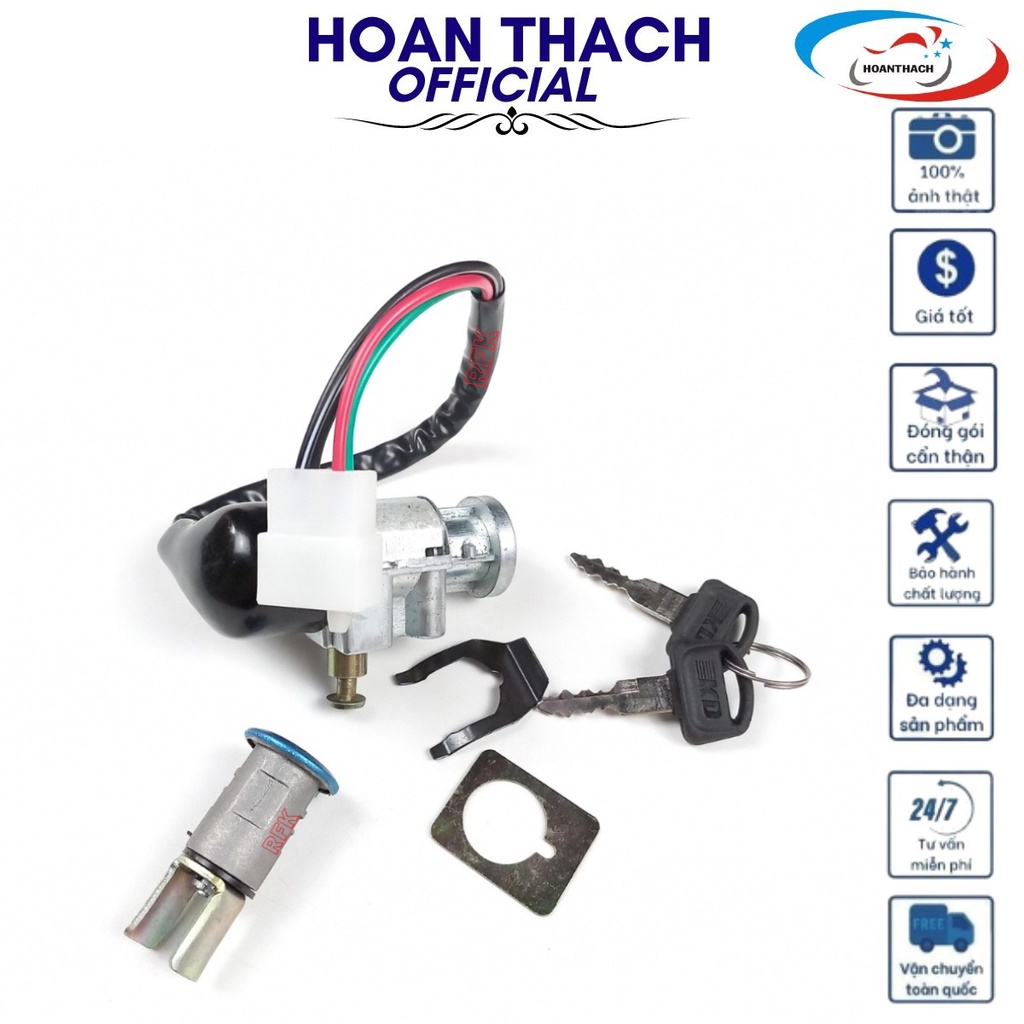 Bộ khóa điện cho xe máy dream chìa dẹp, HOANTHACH SP005286