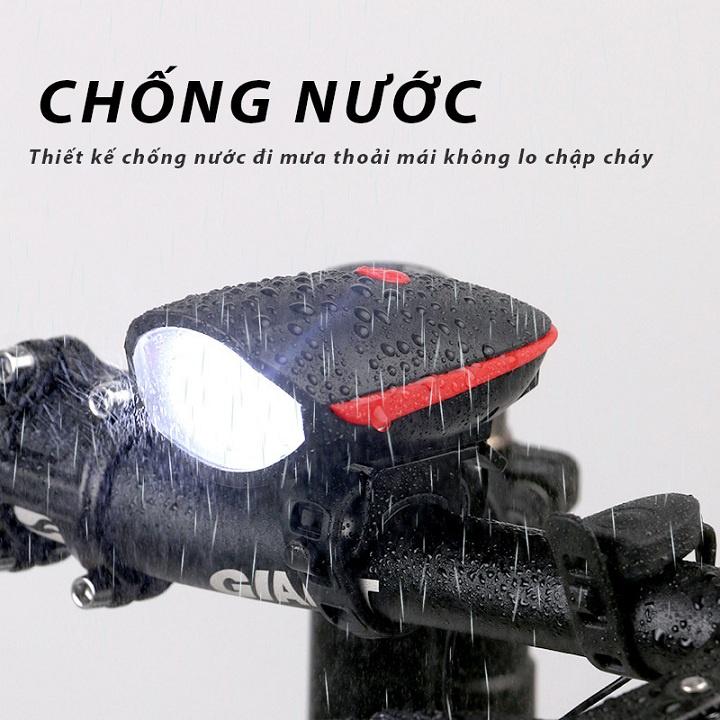 Đèn Xe Đạp Thể Thao Siêu Sáng Có Còi Pin Sạc USB Led T6 Chống Nước