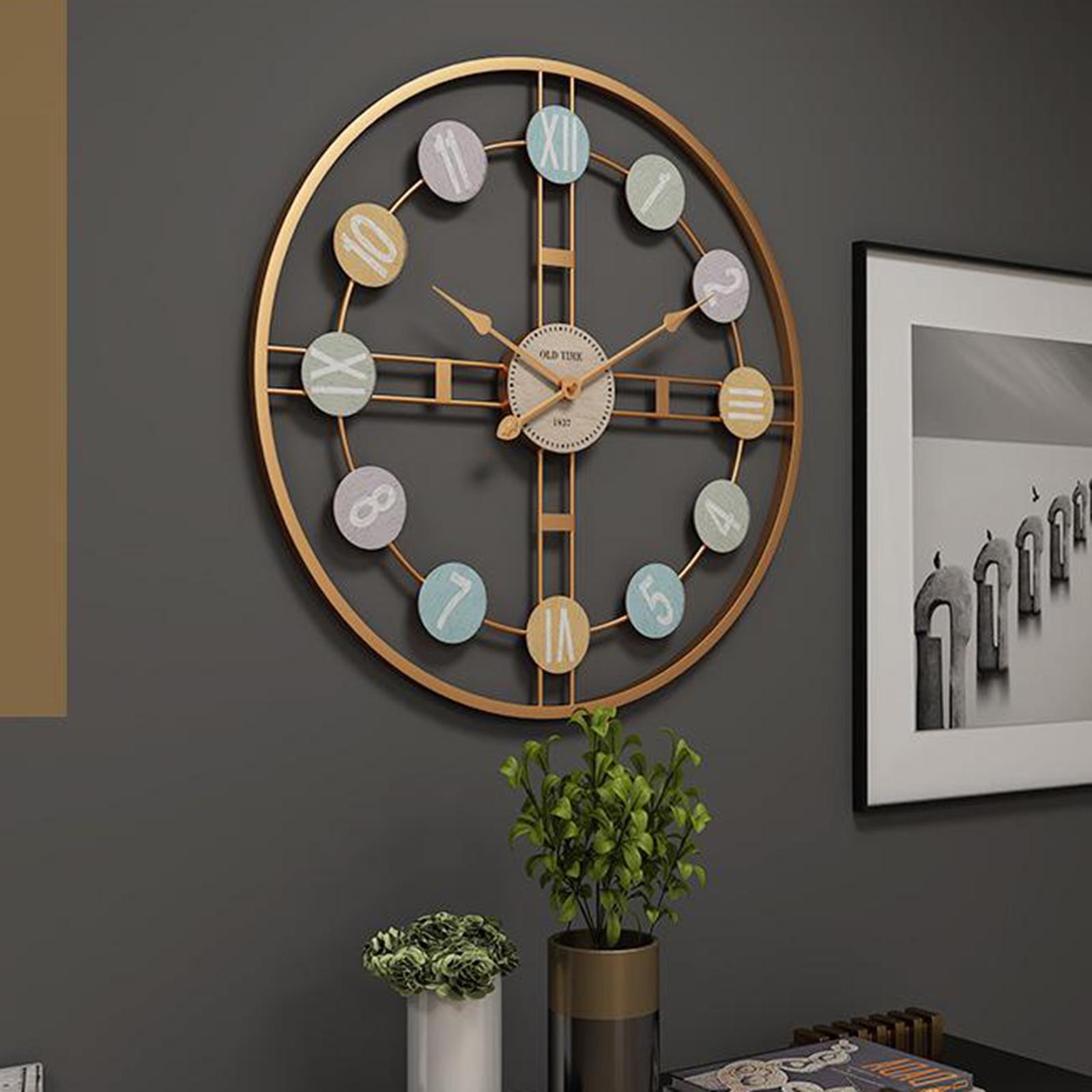 Metal Wall Clock Hanging Mute Clock Industrial Silent Wall Clock