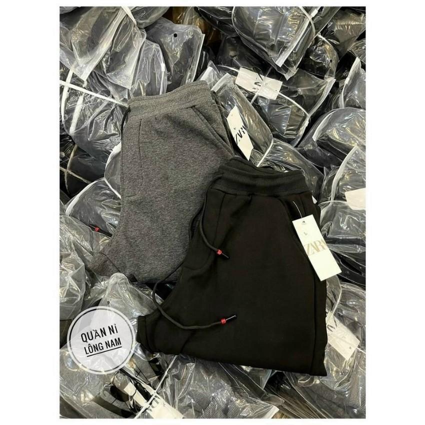 Quần jogger nam lót lông siêu ấm bo gấu cạp chun dây rút siêu ấm thời trang