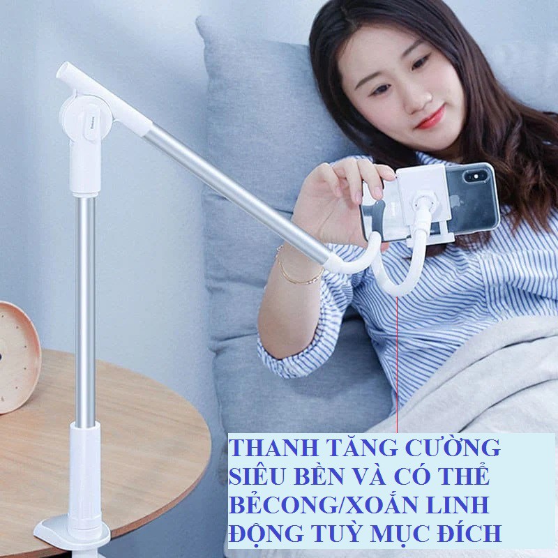 Kẹp Điện Thoại giá đỡ điện thoại đuôi khỉ kẹp bàn cao cấp Baseus Adjustment Lazy Holder _ Hàng chính hãng