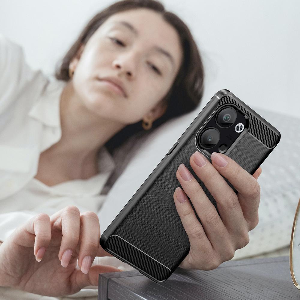 Ốp lưng cho Oppo Reno9 Reno 9 Pro 5G silicone mềm Carbone phay xước chống sốc chống vân tay