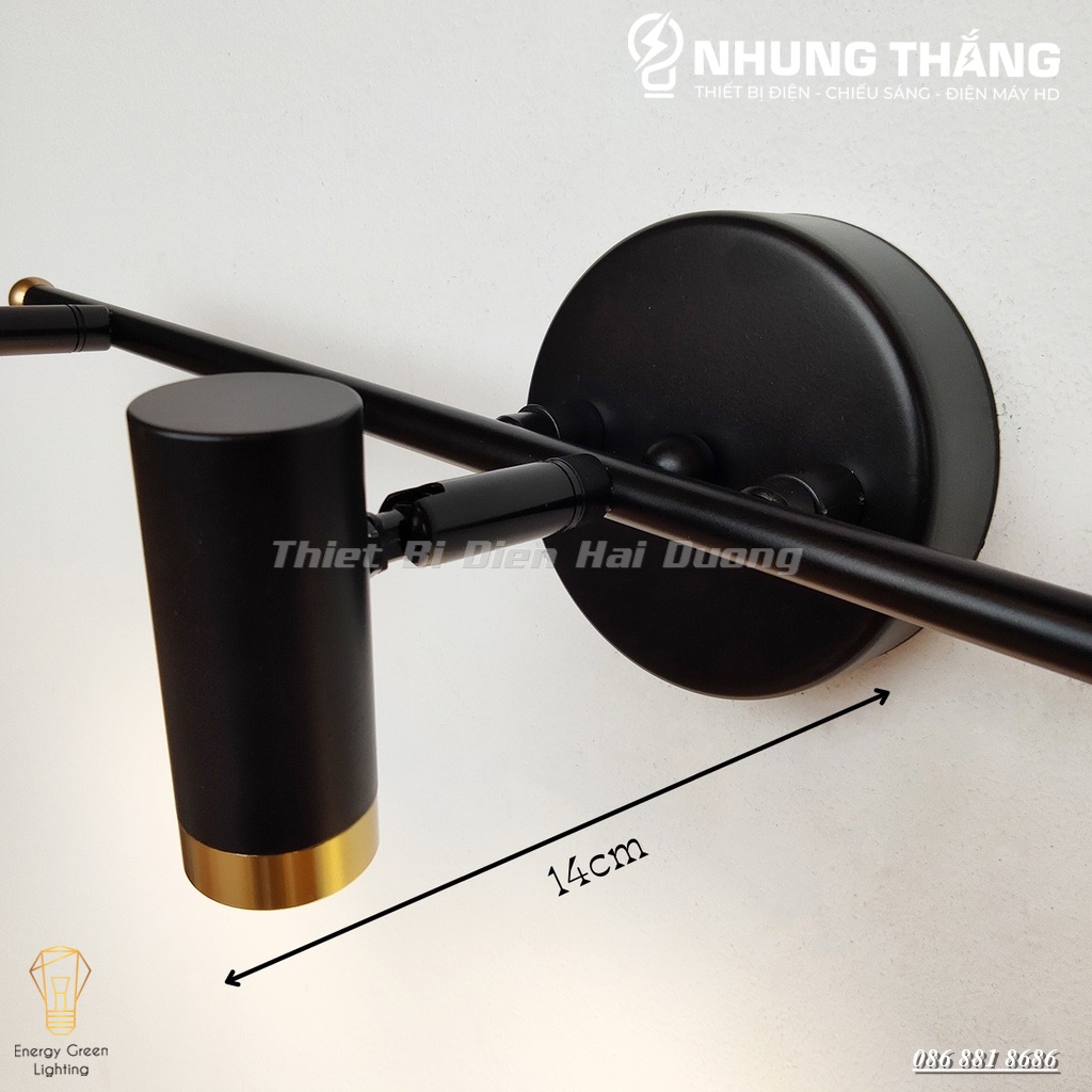 Đèn soi tranh 6028-6 LED Trang Trí Hiện Đại - Ánh Sáng Vàng - Điều Chỉnh Được Góc Chiếu