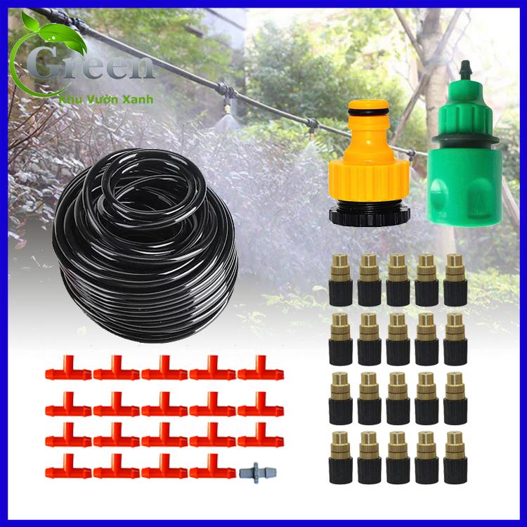 Bộ Kít Tưới Cây Phun Sương 10/15/20 Béc Đồng Đơn Tưới Cây Sân Vườn Ban Công