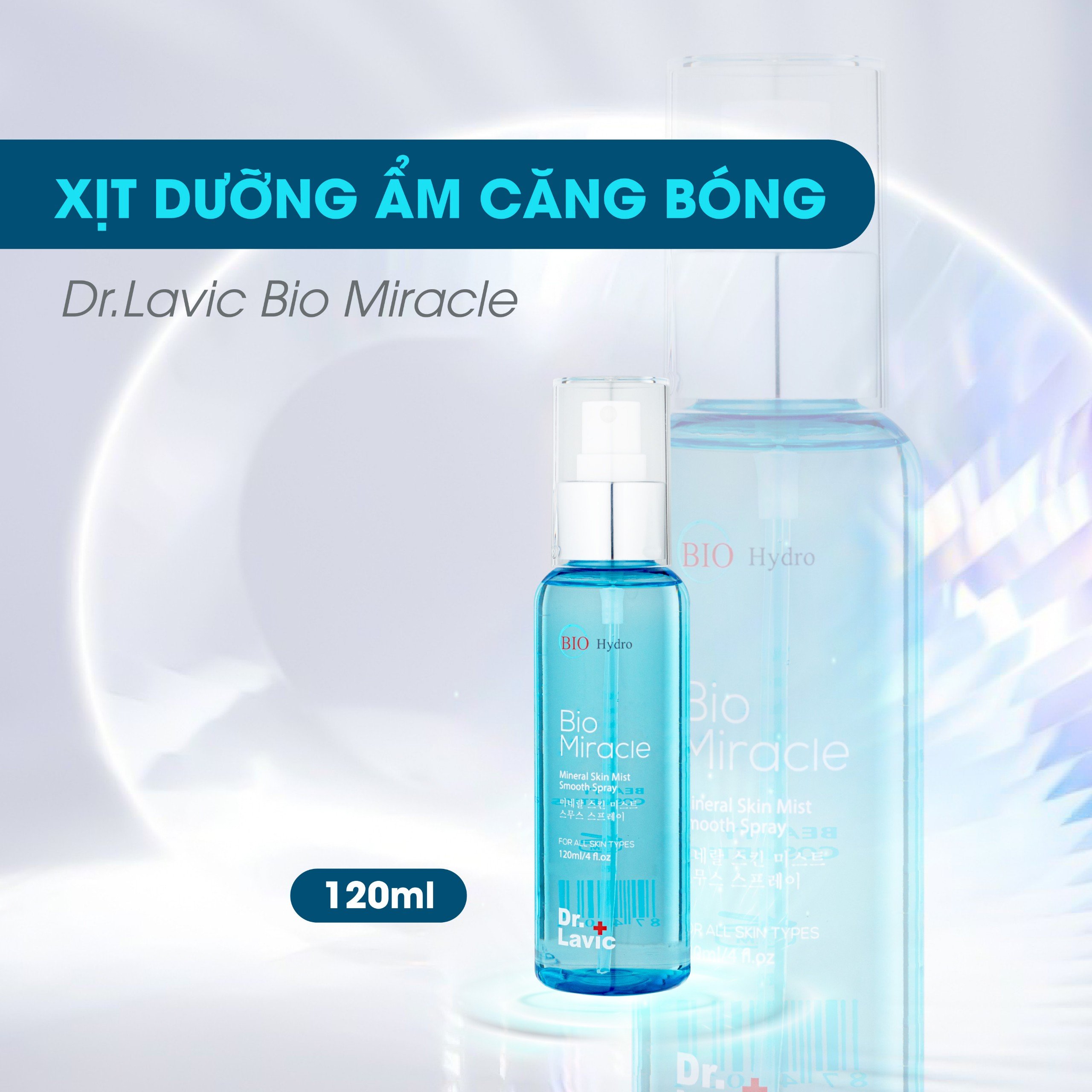 Xịt khoáng mặt dưỡng ẩm Dr.Lavic Bio Miracle dưỡng da cấp nước công nghệ USA 120ml DR933