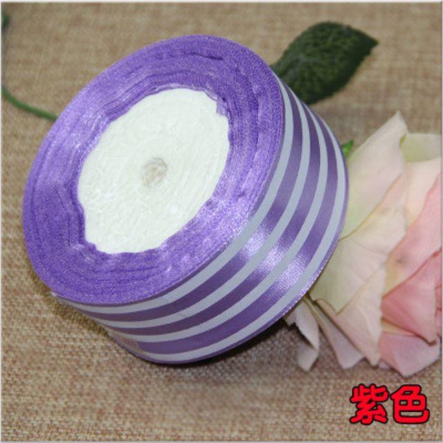 1 lố 5 cuộn ruybang lụa kẻ bản 4cm.hoặc 2.5cm