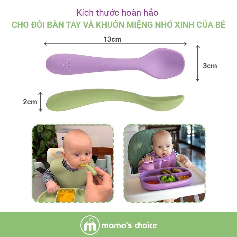 Thìa Ăn Dặm Silicone Mama's Choice 2023, Chất Liệu Mềm Mại và An Toàn Kiểm Định Quốc Tế Bureau Veritas