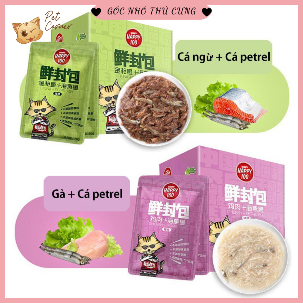 Pate Wanpy Happy 100 cho mèo (70gr) - Thức ăn ướt cho mèo thơm ngon bổ dưỡng