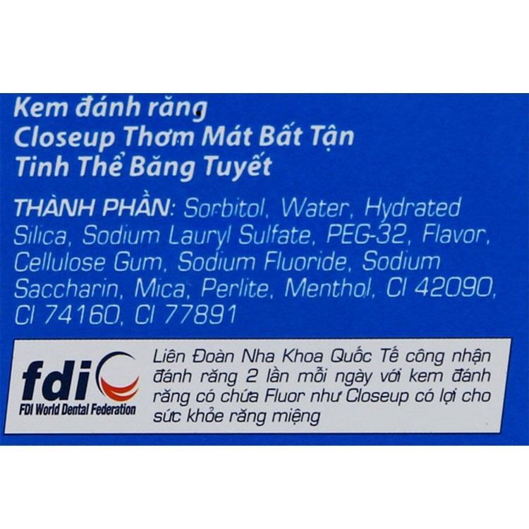 Kem đánh răng Closeup Thơm mát bất tận tinh thể băng tuyết 180g 1 Tuýp