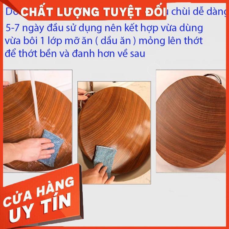 Thớt gỗ nghiến tròn đường kính 29cm - 30cm, thớt nghiến tây bắc nguyên khối dùng để thái băm chặt