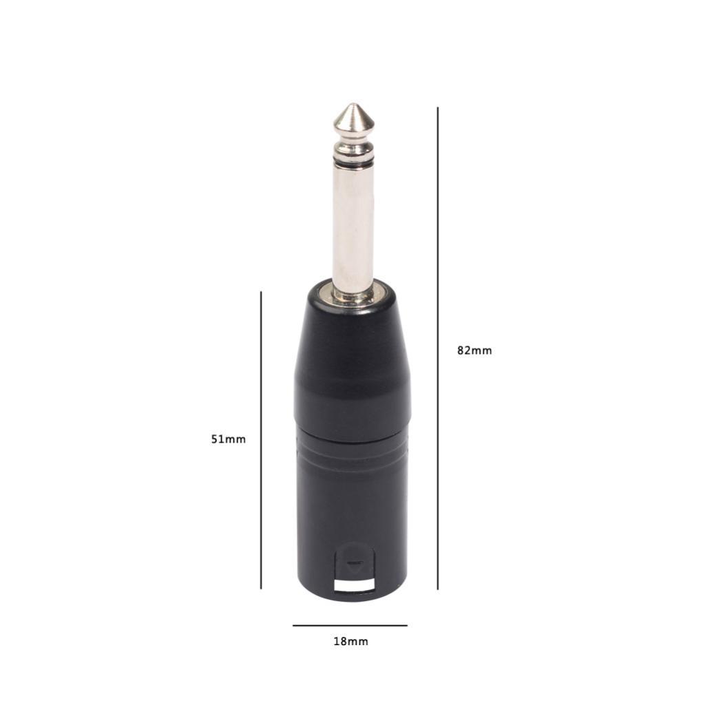 2x3 Pin XLR Male to 6.35mm Male Mono Jack Adapter Microphone