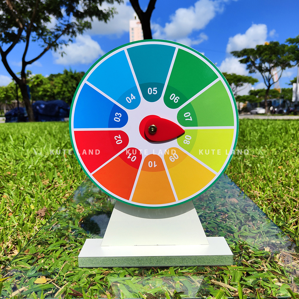 Vòng quay trúng thưởng diệu kỳ 25 cm 10 ô có thể viết bút lông lên làm quà trao giải giáo cụ dạy học và sự kiện