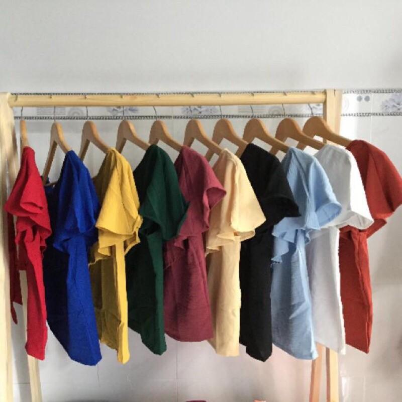 Áo croptop bèo lệch vai có ảnh thật