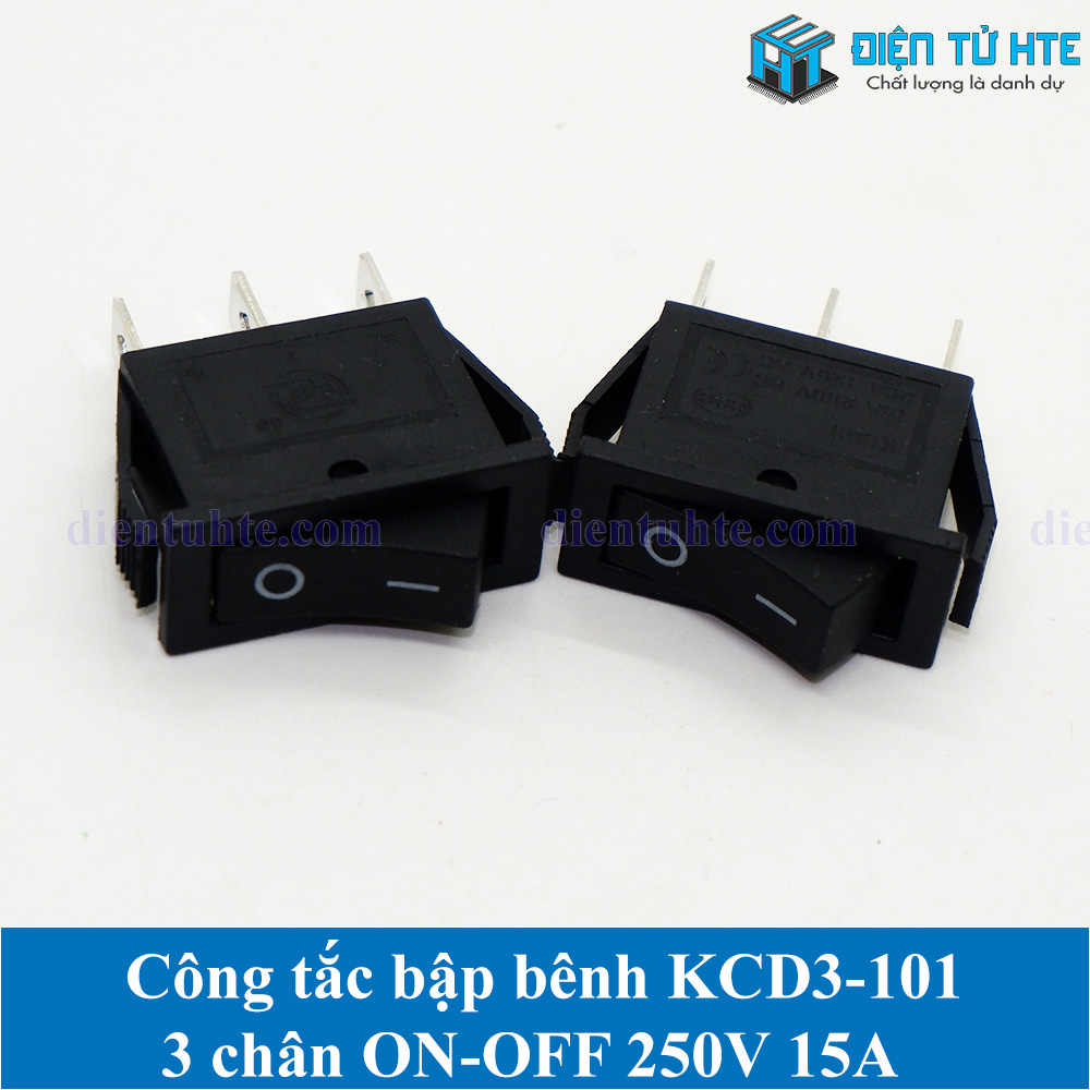 Bộ 2 Công tắc bập bênh ON-OFF KCD3 KCD3-101 3 chân 250V 15A/16A