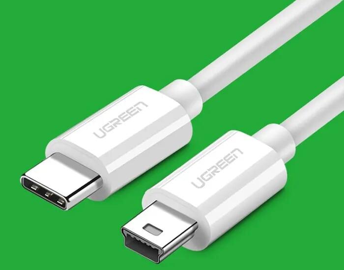 Ugreen UG40418US142TK 1.5M màu trắng Dây USB Type-C sang mini USB - HÀNG CHÍNH HÃNG