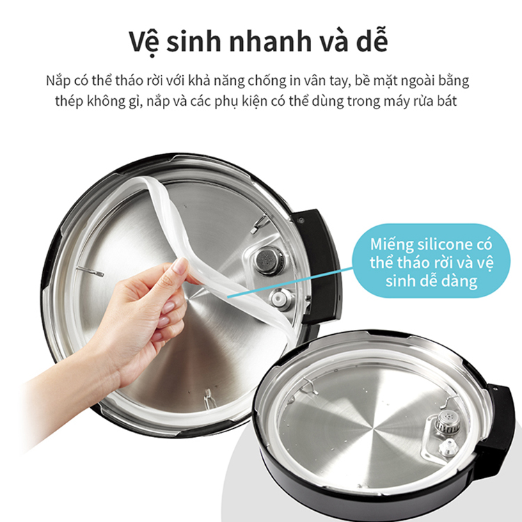 Nồi áp suất điện tử Lock&Lock EJP666SLV 6 Lít - Hàng chính hãng