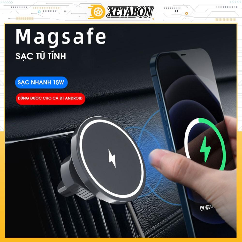 Bộ sạc Cao Cấp từ tính hút không dây Kiêm Luôn Giá đỡ điện thoại trên ô tô sạc nhanh 15W