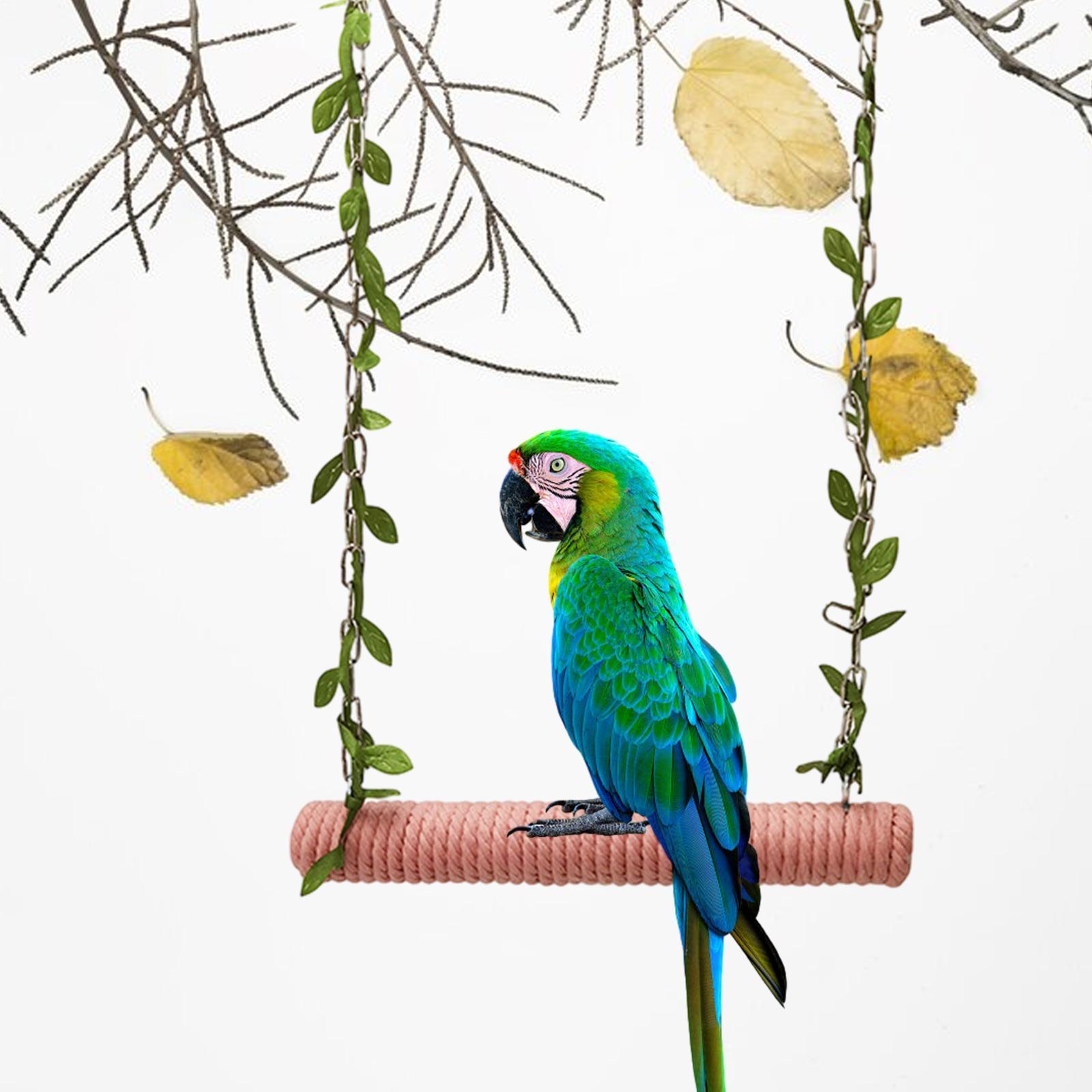 Wooden Birds Parrots Stand, Bird Hanging Hammock, Climbing Chicken Perch Ladder Stand for Indoor Outdoor