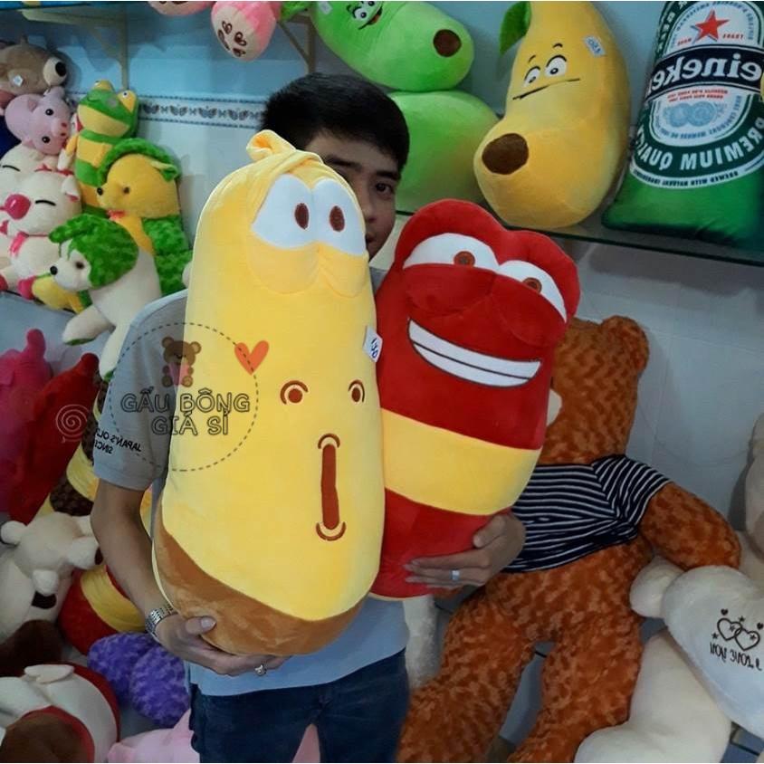GẤU BÔNG SÂU LARVA ĐỒ CHƠI ẤU TRÙNG TINH NGHỊCH VÀNG 60cm CAO CẤP VẢI MỊN