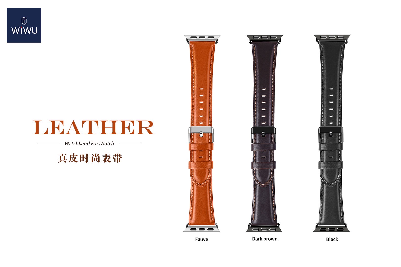 Dây Da Đồng Hồ Wiwu Leather Dành Cho Đồng Hồ Thông Minh Được Làm Bằng Da Bê Thủ Công Với Nhiều Màu Sắc - Hàng Chính Hãng