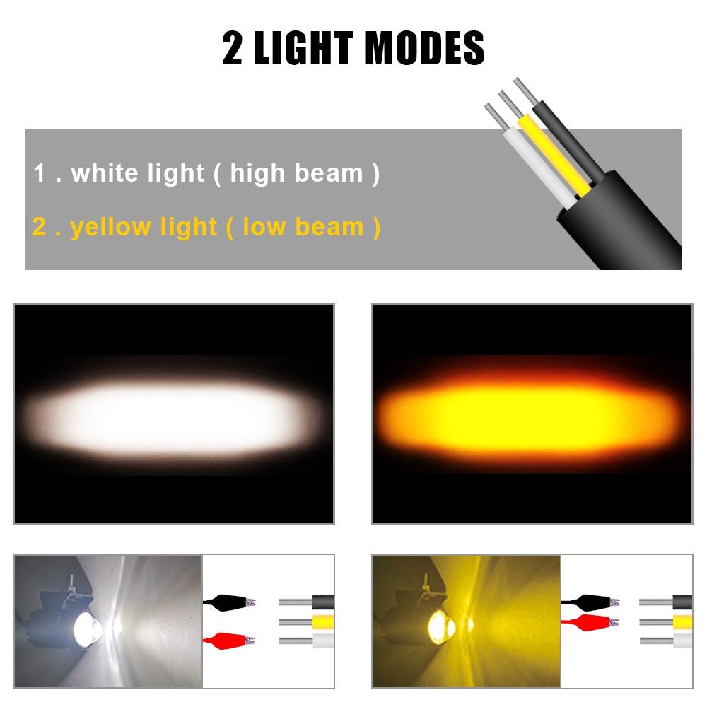 Đèn pha LED hai màu sắc cho xe máy Cafe Racer
