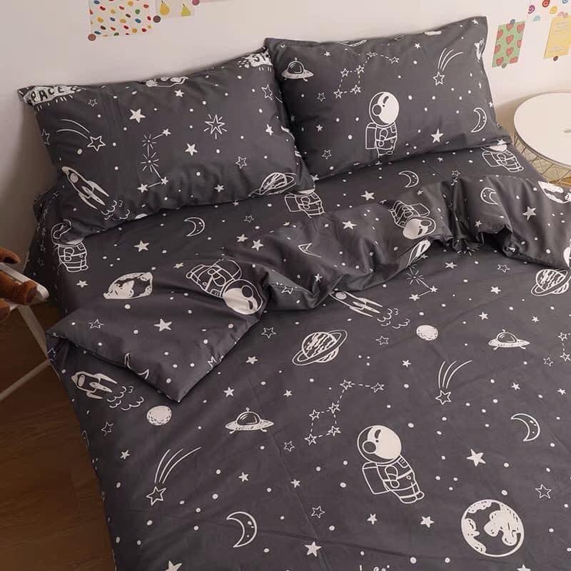 Set Chăn Ga Gối Hàng Nhập Khẩu Cao Cấp 4 Món vũ trụ Dành Cho Bé Trai