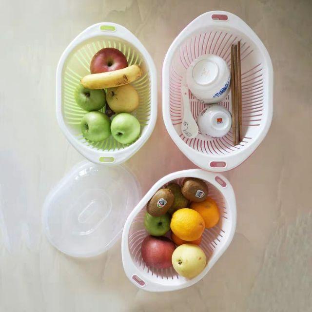 Rổ nhựa 2 lớp có nắp hàng nhựa nhập khẩu cao cấp