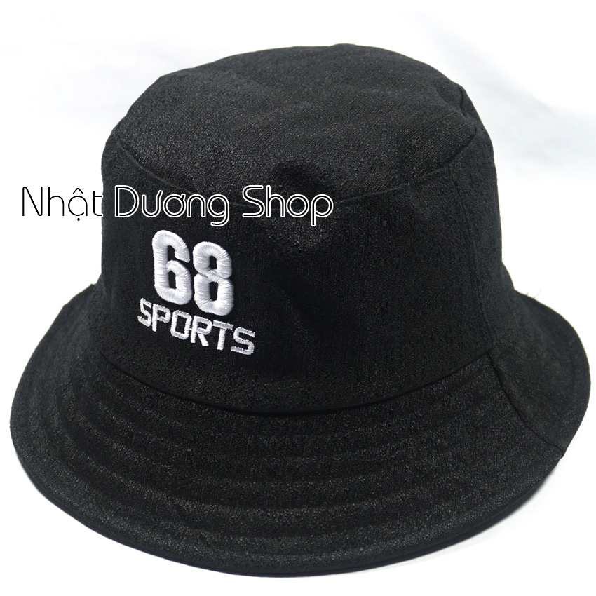 Nón bucket tai bèo thêu chữ B &amp; 68 chất liệu vải Cotton cao cấp thoáng mát mà hợp thời trang