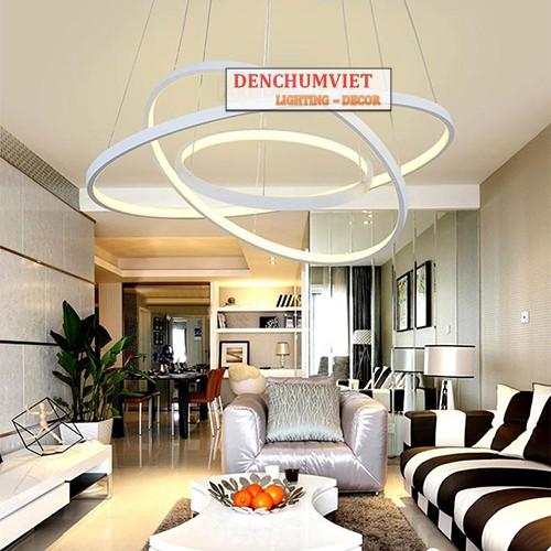 Đèn Thả 3 Vòng Led Hiện Đại thích hợp trang trí phòng khách, phòng ngủ, nhà hàng, khách sạn
