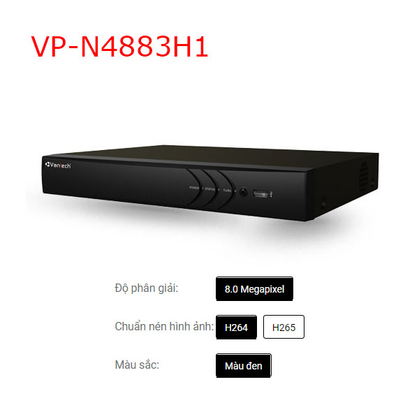 Đầu ghi 4CH 8.0MP NVR VP-N4883H1-Hàng chính hãng