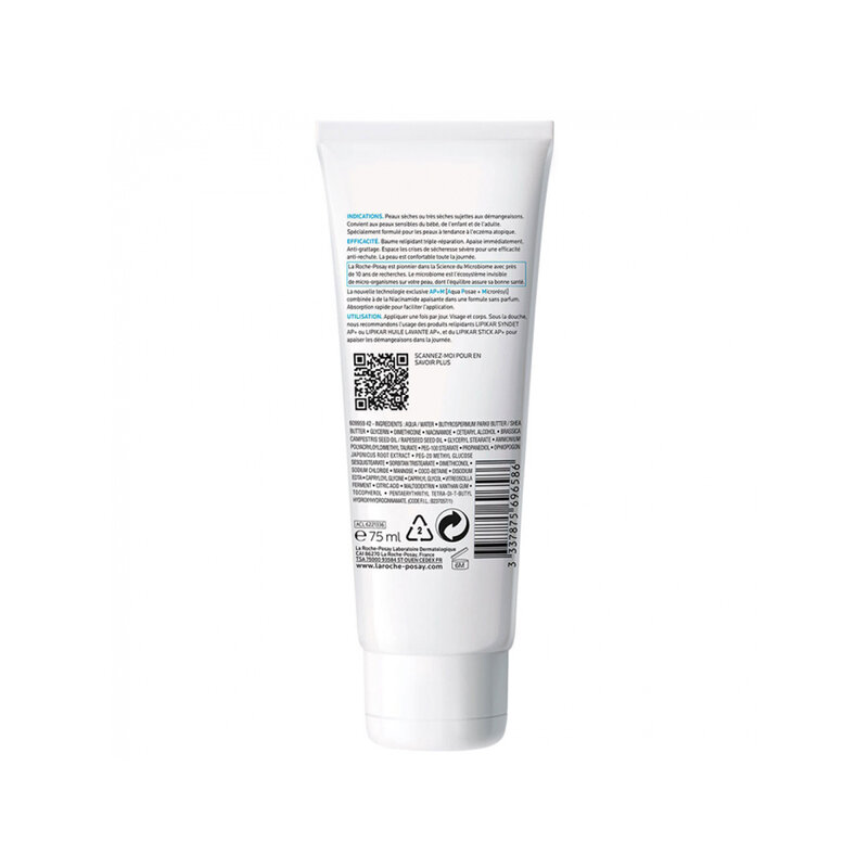 Kem Dưỡng Giảm Ngứa, Làm Dịu Da Khô Mẩn Đỏ Và Viêm La Roche-Posay Lipikar Baume AP+ (75ml)