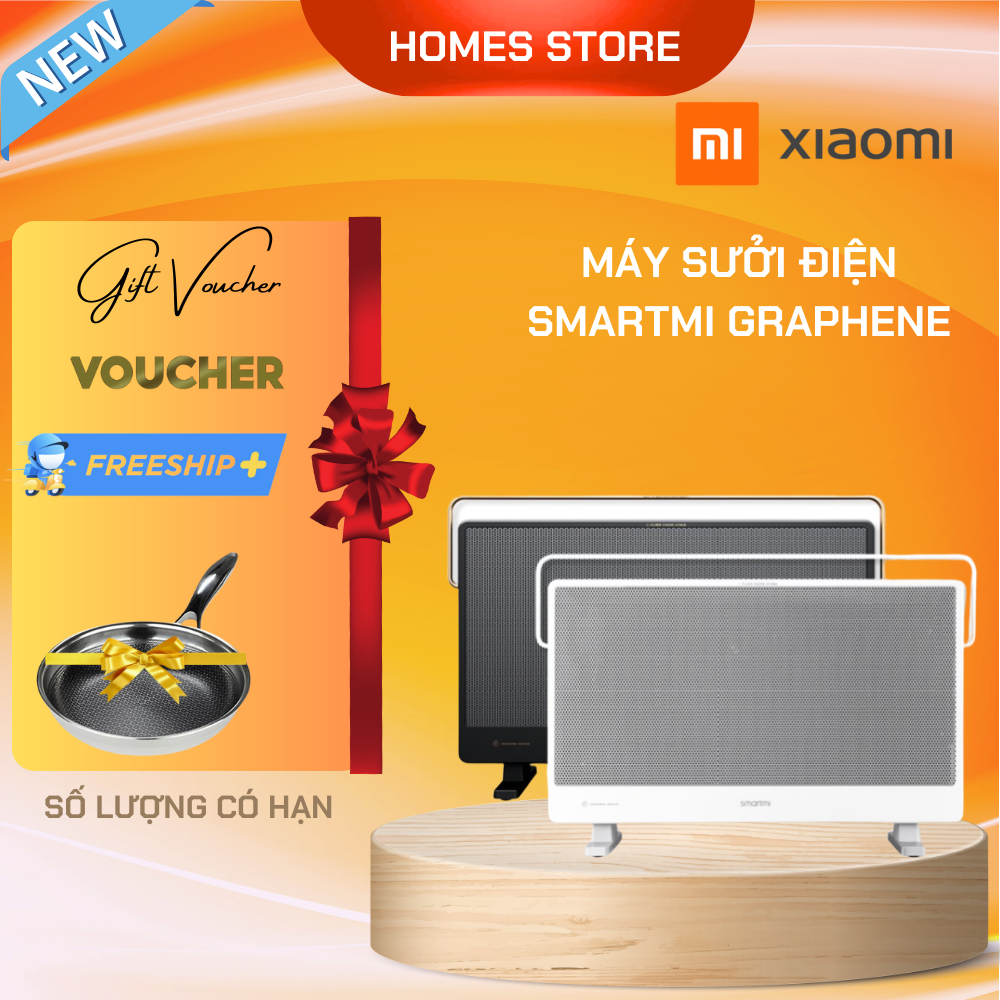 Máy Sưởi Điện XIAOMI Smartmi Graphene GR-H Thông Minh 3 Mức Nhiệt Độ Kháng Nước IPX4 Diện Tích Hoạt Động 20-25 m2, Công Suất 2200 W - Hàng Chính Hãng