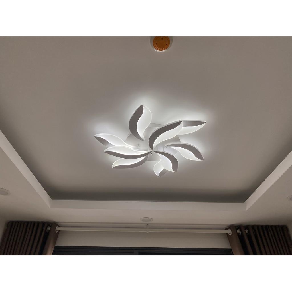 ĐÈN LED trang trí , đèn ốp trần phòng khách G14, 9 cánh có 3 chế độ sáng kèm điều khiển từ xa