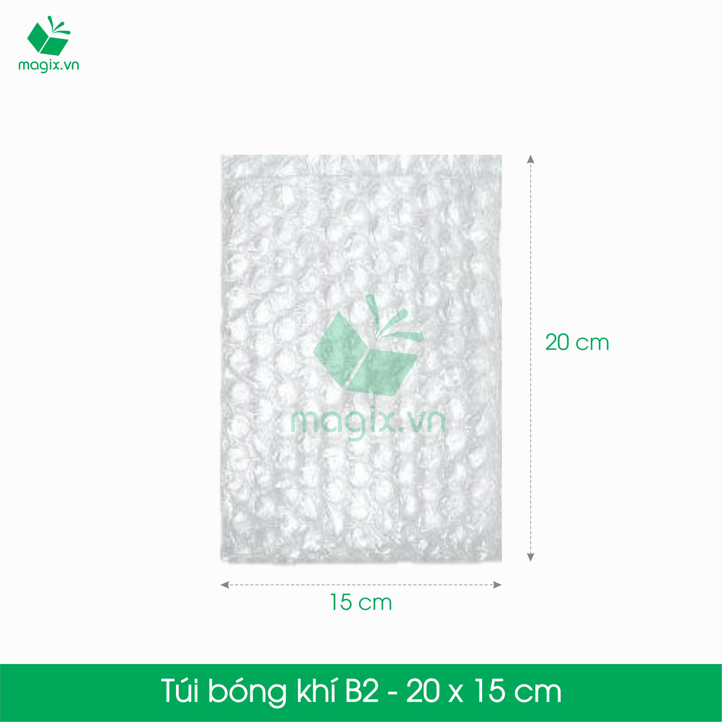 B2 - 20x15 cm - 100 Túi bóng khí chống sốc đóng hàng - Túi gói hàng, bọc chống sốc, xốp chống sốc