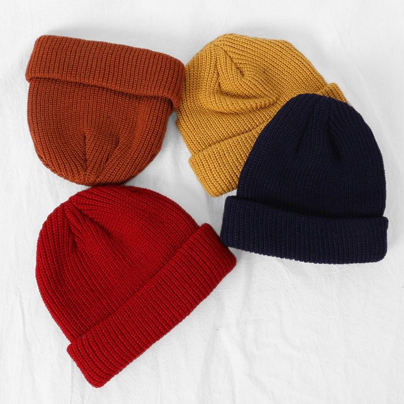 Mũ nón beanie nam nữ ngắn trơn nhiều màu chất len dày dặn; M04 - BONMIE