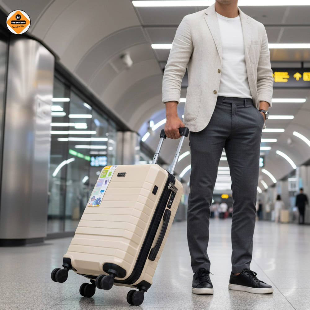 Vali Kéo Du Lịch Size 20 Xbags White Titan Pro XB6105 Cao Cấp, Cổng Sạc USB, Khóa TSA Chuẩn Quốc Tế