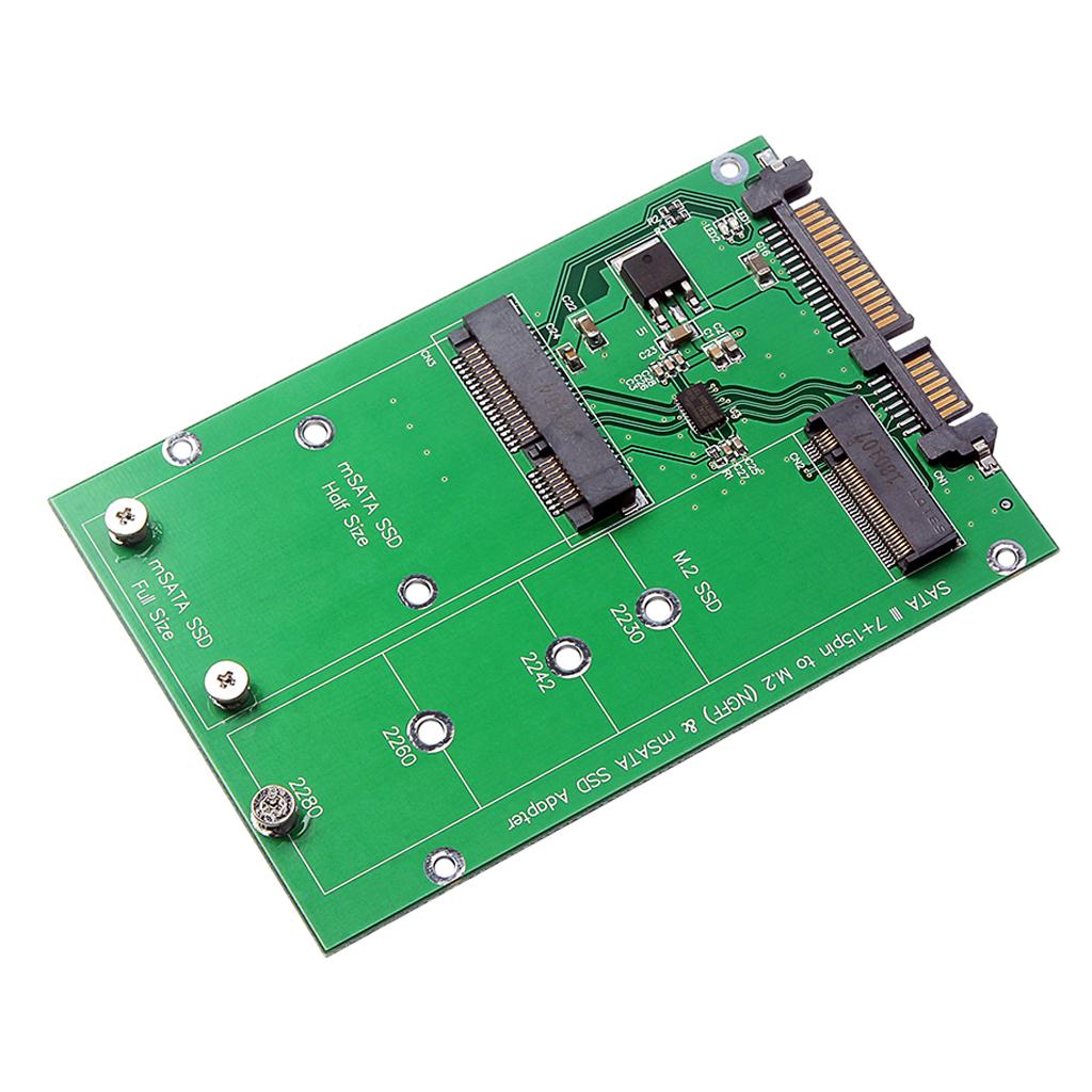 NGFF M.2 B KEY / mSATA SSD Solid State Drive to 2.5'' SATA Adapter Card