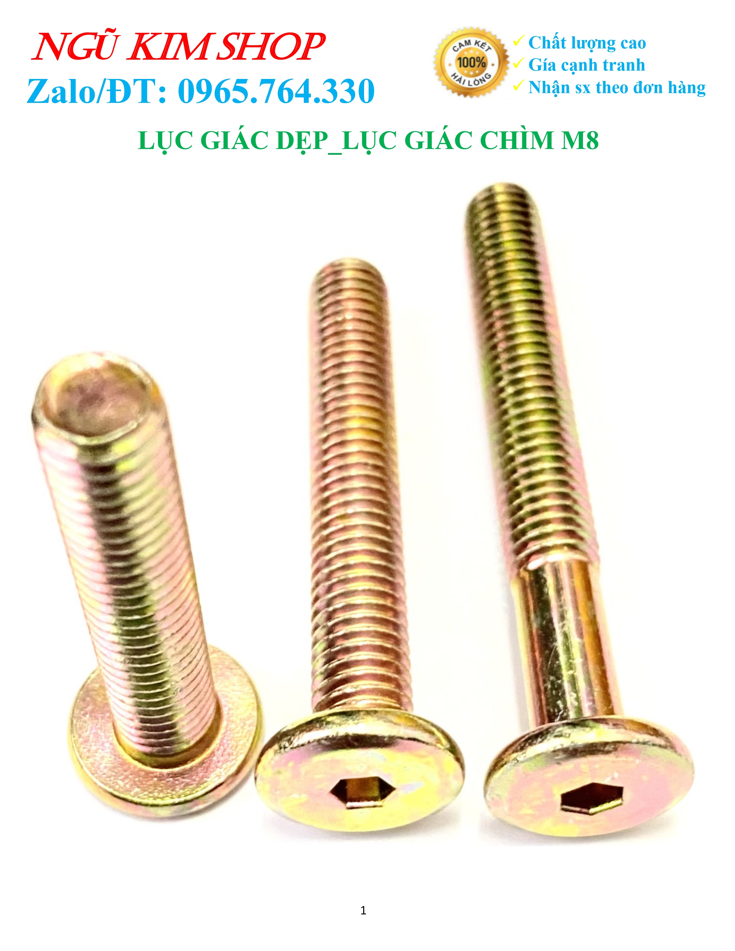 LỤC GIÁC DẸP _ LỤC GIÁC CHÌM M8