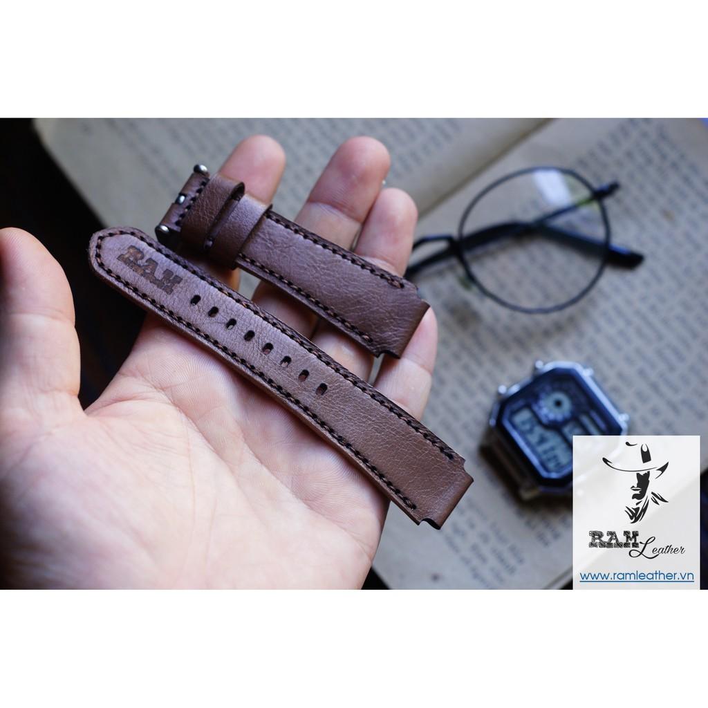 DÂY ĐỒNG HỒ APPLE WATCH RAM CÀ PHÊ SỮA - DA BÒ THẬT - RAM LEATHER -ĐỦ SIZE APPLE WATCH - CHÍNH HÃNG RAM LEATHER