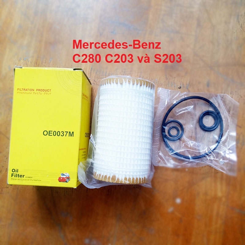 Lõi lọc nhớt Mercedes-Benz C280 C203 và S203 2005, 2006, 2007 mã phụ tùng 611.180.00.09 mã OE0037