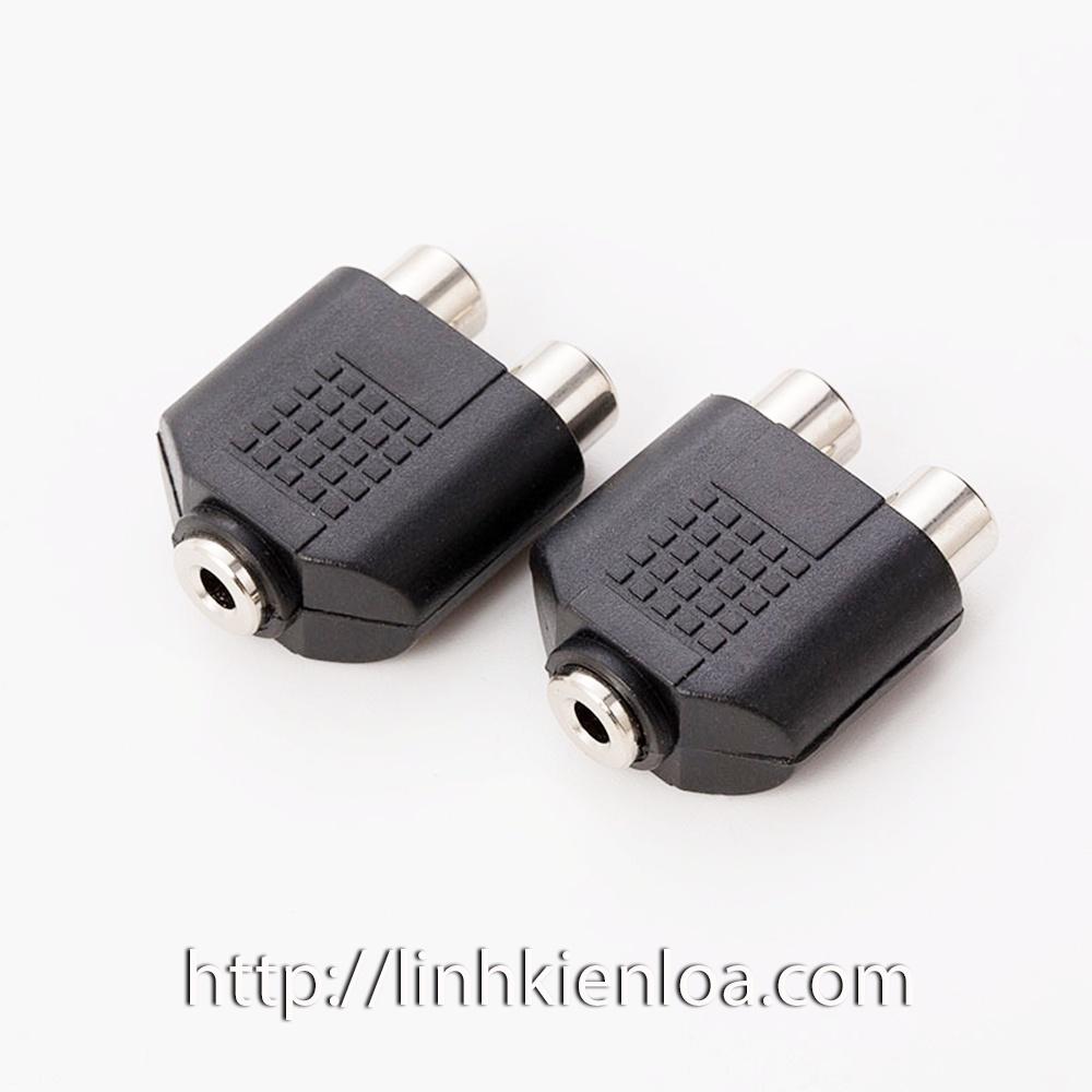 Đầu cắm, Jack chuyển đổi âm thanh 3.5mm (3.5mm female) sang 2 Jack AV hoa sen (2 RCA female)