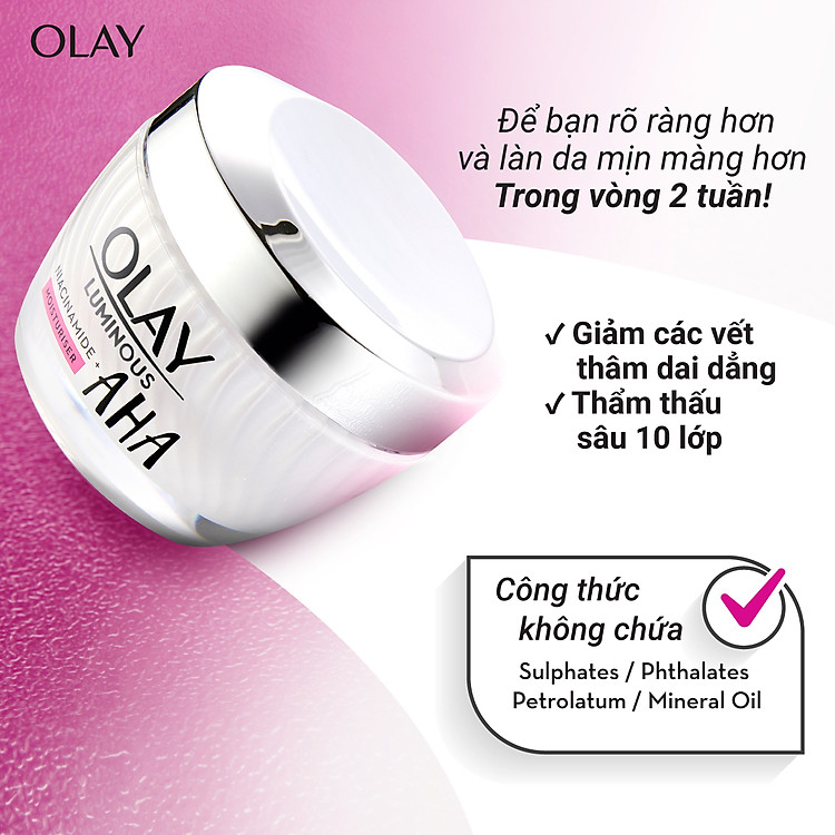 Combo 2 OLAY Luminous Niacinamide AHA Chất Ngừa Lão Hóa 30ML Dưỡng Sáng Da 50G