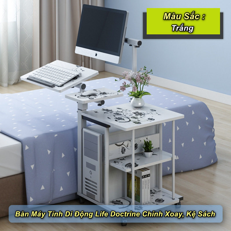 Bàn Máy Tính Di Động Life Doctrine Chỉnh Xoay, Kệ Sách - Home and Garden