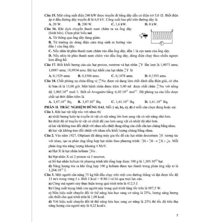Bộ đề ôn tập thi tốt nghiệp THPT môn vật lí (thích hợp dùng cho các kì thi đánh giá năng lực) - HA