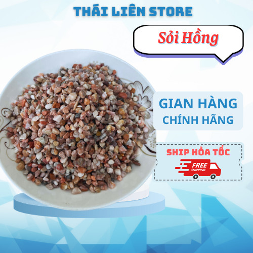 Sỏi Hồng Làm Nền Hồ Cá, Rải Mặt Chậu Sen Đá, Chậu Cây Để Bàn Hoặc Trải Nền Hồ Thủy Sinh, Tiểu Cảnh Terrarium